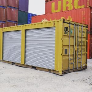 Yellow 20ft Container – Dual Side Roll-Up Doors
